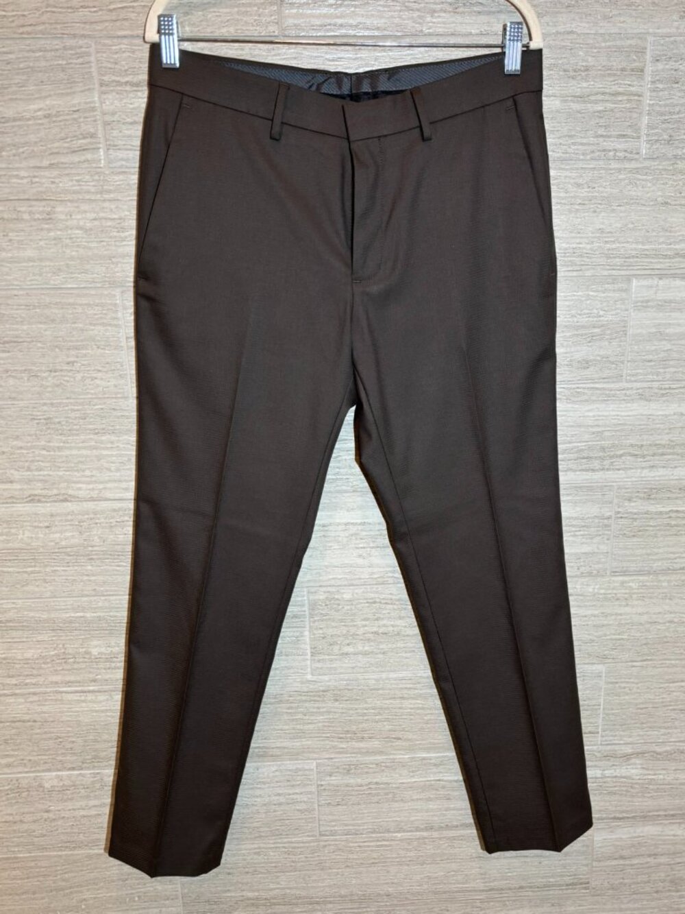 Kenneth Cole Reaction Men’s Brown Dress Slacks Trousers